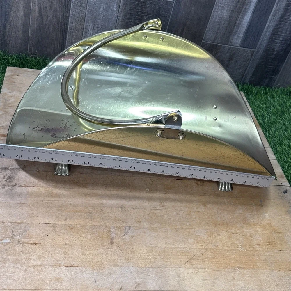 Vintage Brass Fireplace Log Holder Carrier Scuttle Decorative Hearth Bin